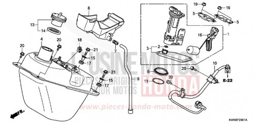 RESERVOIR A CARBURANT (WW125EX2C/EX2D/EX2E/D) WW125EX2C de 2012